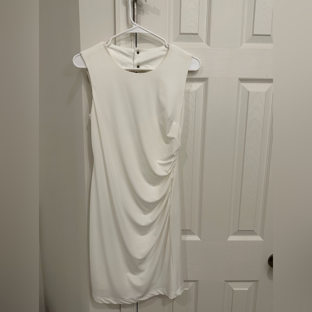 White elegant dress, silky